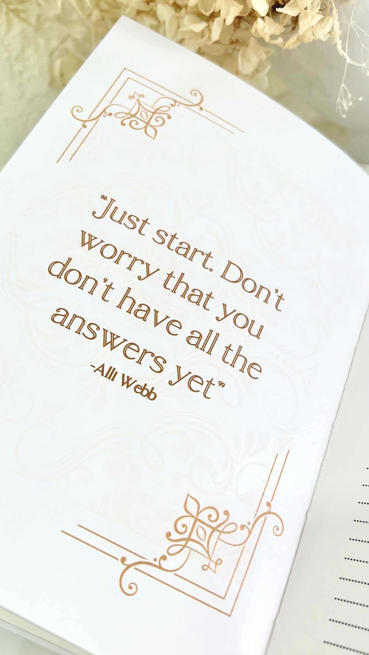 White Golden Intentions Journal