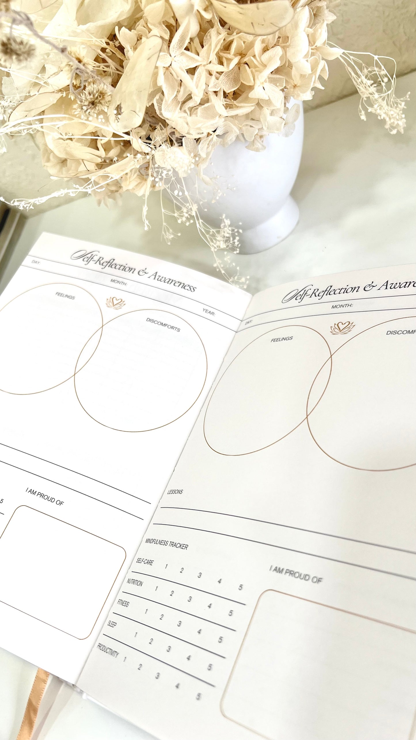 White Golden Intentions Journal